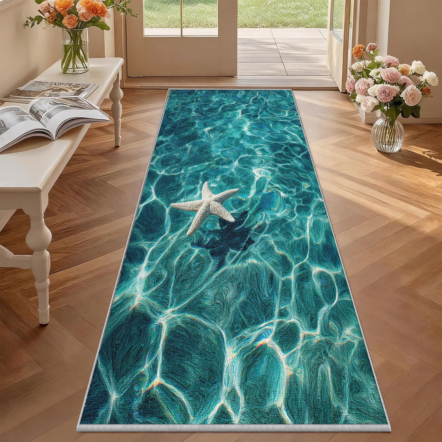 Tapis de couloir étoile de mer antidérapant fini les glissades dans la cuisine