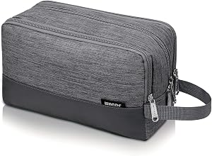 Toiletry Bag Small Nylon Dopp Kit Lightweight Shaving Bag for Men and Women (Cationic Grey) | Water-Resistant Fabric, Travel Bag for Toiletries, Compact Storage, Shaving Accessories, Weekend Trips