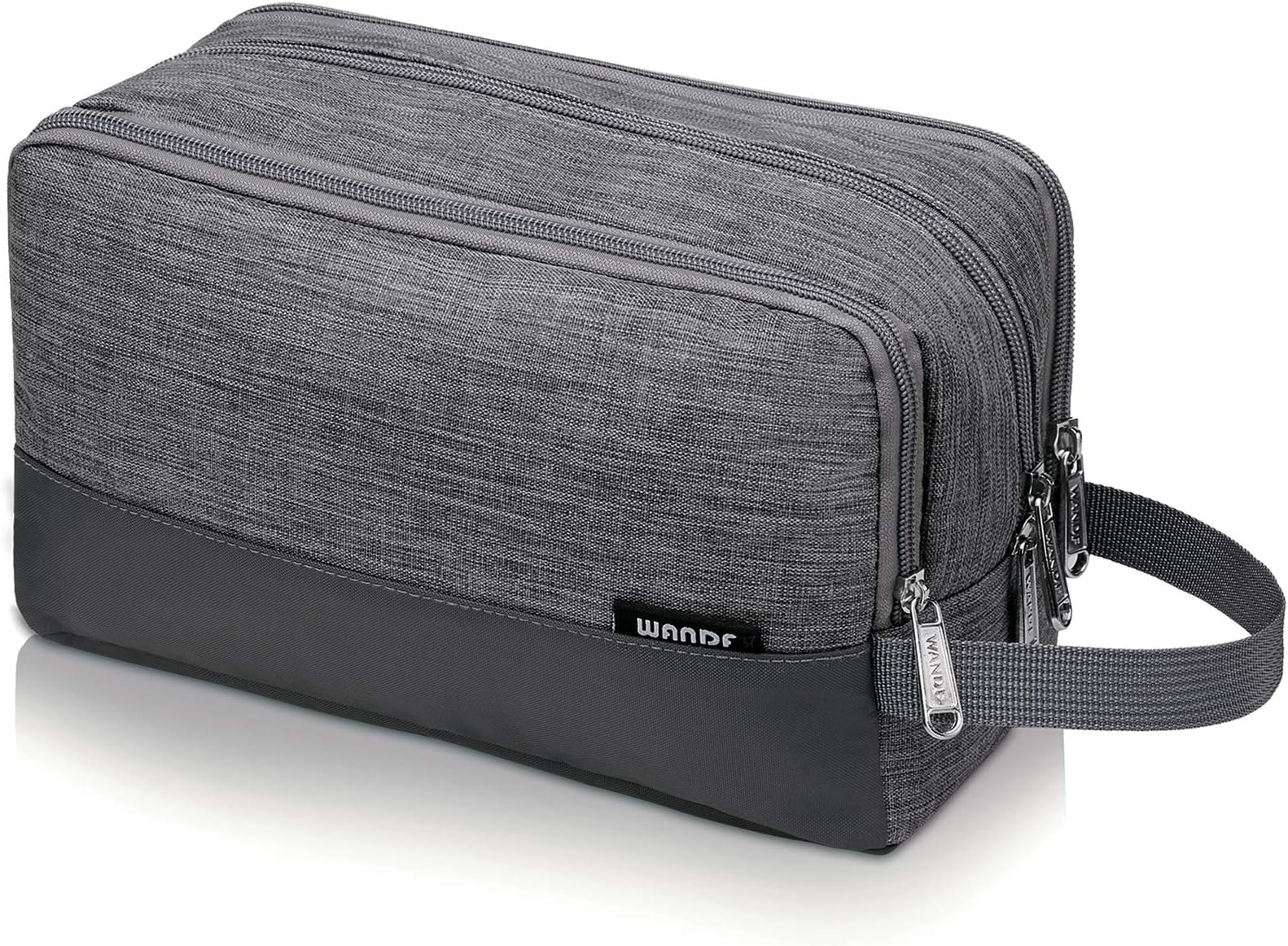 Toiletry Bag Small Nylon Dopp Kit Lightweight Shaving Bag for Men and Women (Denim Grey)