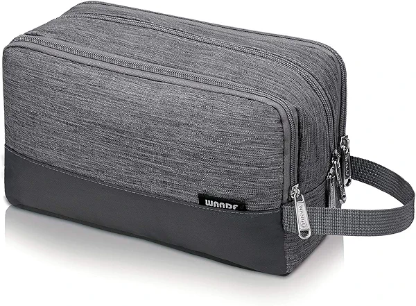 Toiletry Bag for Men Hanging Dopp Kit Water Resistant Shaving Bag Small Toiletry Bag for Traveling (Denim Grey)