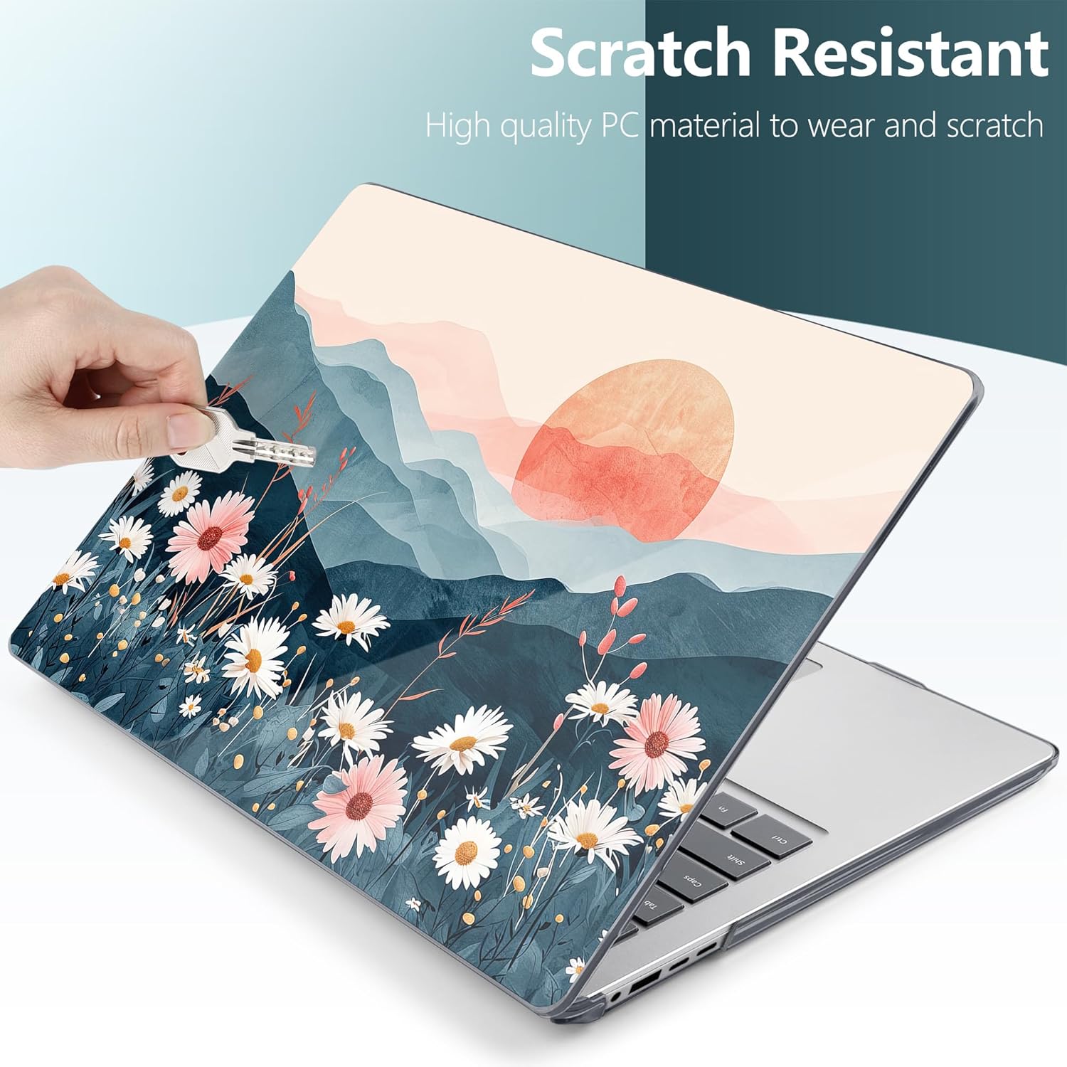 DONGKE Case for Microsoft Surface Laptop (2024), Windows 11 Copilot+ PC, 13.8 Inch Touchscreen Display, Protective Plastic Hard Shell Case with Keyboard Cover & Screen Protector - Sun & Daisies