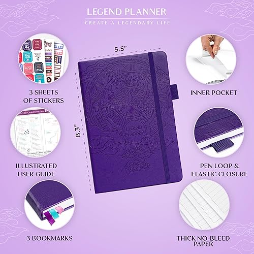 Miniatura 9 de Planificador Legend  planificador de vida semanal y mensual sin fecha para alcanzar tus objetivos y vivir feliz. Cuaderno organizador, diario de