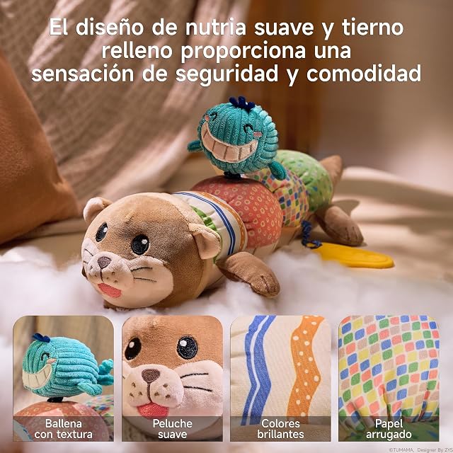 Foto 7 de 7 de TUMAMA Juguete Sensorial Suave Nutria para Bebé 0 3 6 9 12 Meses, Juego del Bebé De Peluche