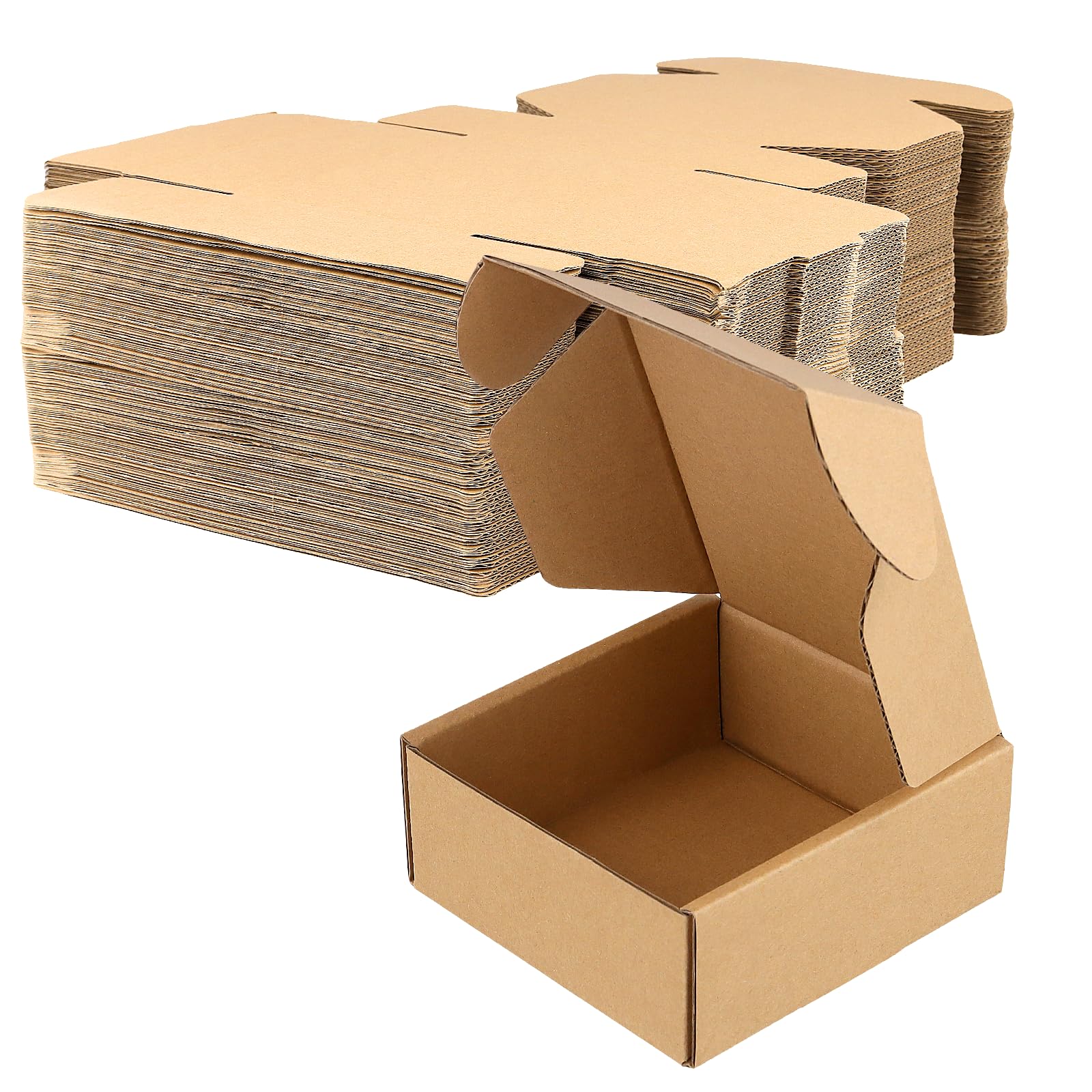 SENJEOK 40 PCS Small Corrugated Cardboard Shipping Boxes, Mini Brown Postal Boxes for Packaging, Posting, Mailing, 12 x 12 x 5 cm