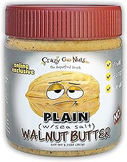 Crazy Go Nuts Walnut Butter - Plain w/ Sea Salt - Healthy Snacks, Keto, Vegan, Low Carb, Gluten Free, Superfood - Natural,...