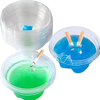 Cigarette Ashtray - Durable and Reusable Ash Catcher in a Pack of 6 with Hygienic Sand for Effortless Clean-Up and A Satisfying Smoking Experience. (Two packages)