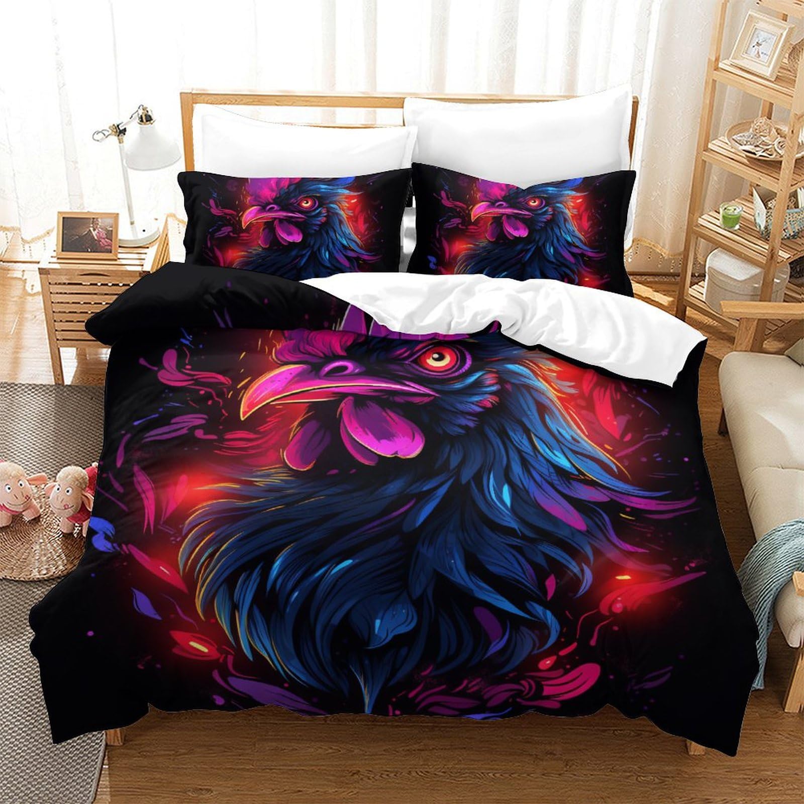 Microfibre sets housse de couette Le Coq 3D pour transformer le lit des enfants en refuge douillet