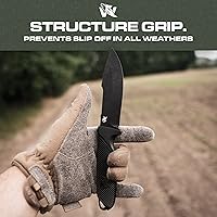 Vista 6 de ODENWOLF WOLF-I - Cuchillo de supervivencia de espiga completa con funda, elegante hoja fija táctica, hecho de acero 440C, para supervivencia