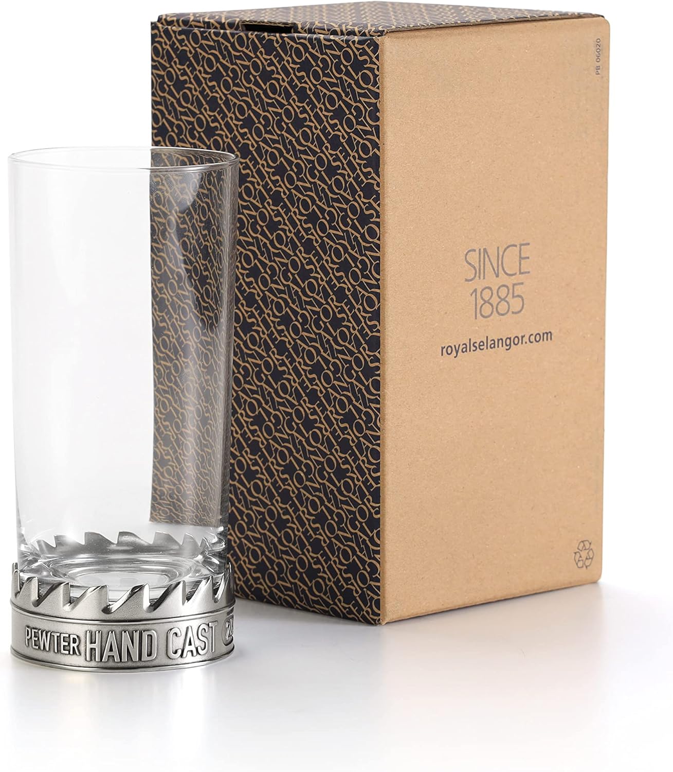 Royal Selangor Toolbar Collection Pewter Designer Highball Glass for Whiskey, Spirits, Gin, Liquor Mix, Cocktails, Mocktails