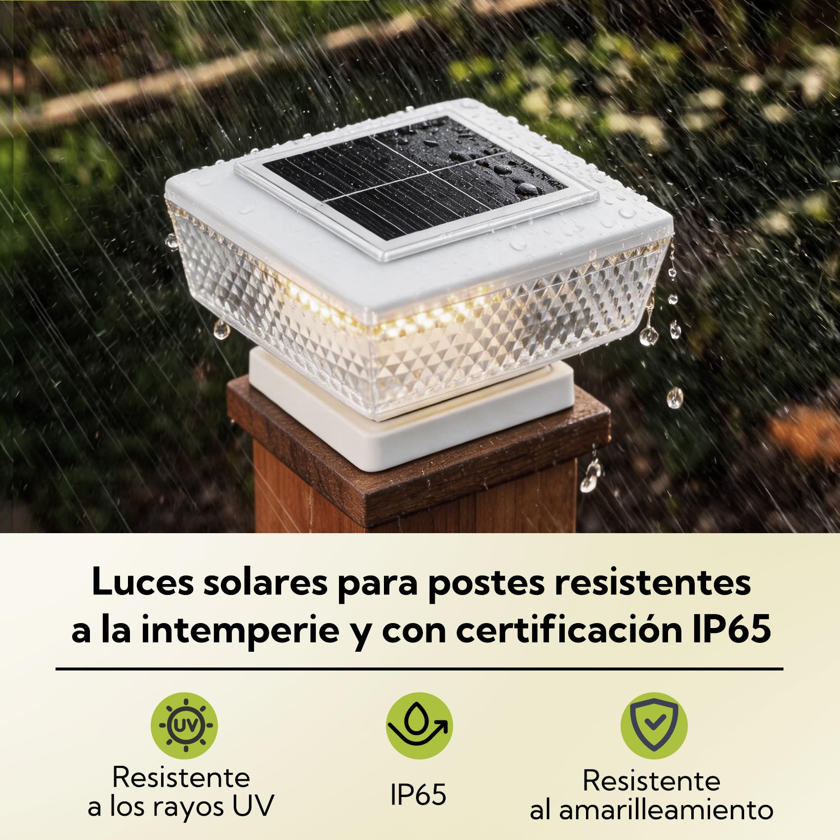 Pack de 4 Luces Solares Exterior para Escaleras, Lámpara LED con Carcasa Blanca Transparente para Peldaños, Vallas y Terrazas, Iluminación Impermeable de Alta Transmitancia, Blanco Cálido