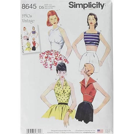 Simplicity Vintage Halter Top Pattern (D5, Sizes 4-12)