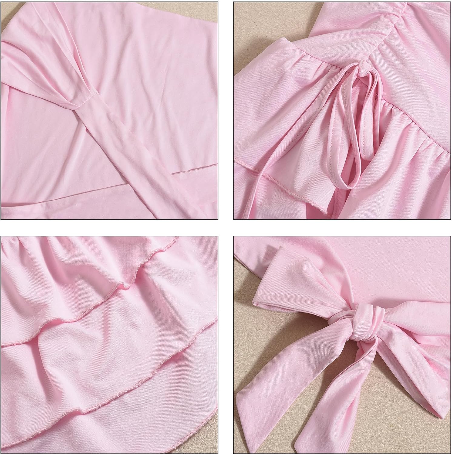 Geulis Womens Summer 2 Piece Skirt Sets Sexy Backless Halter Crop Tank Top High Waist Ruffle Pleated Mini Skirt Sets - Image 5