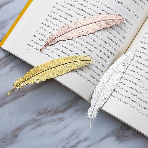 Miniatura 4 de Gejoy 8 marcadores de plumas de metal, varios marcadores de metal con forma de pluma para adultos y niños (juego 1)