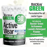 Vista 129 de Rockin' Green Detergente para ropa sucia, a base de plantas, detergente en polvo natural para ropa, vegano y biodegradable, seguro para pieles
