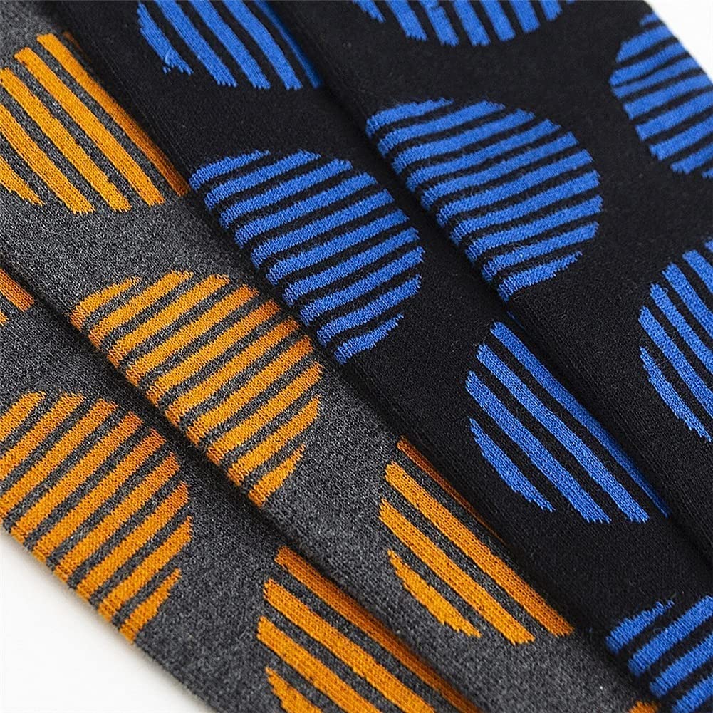 4 Pares de Calcetines hasta la Rodilla y Pantorrilla de Tubo Medio y Alto Calcetines a Rayas Street Fashion Calcetines de Moda (Color : As Shown(4 Pairs), Size : One Size)