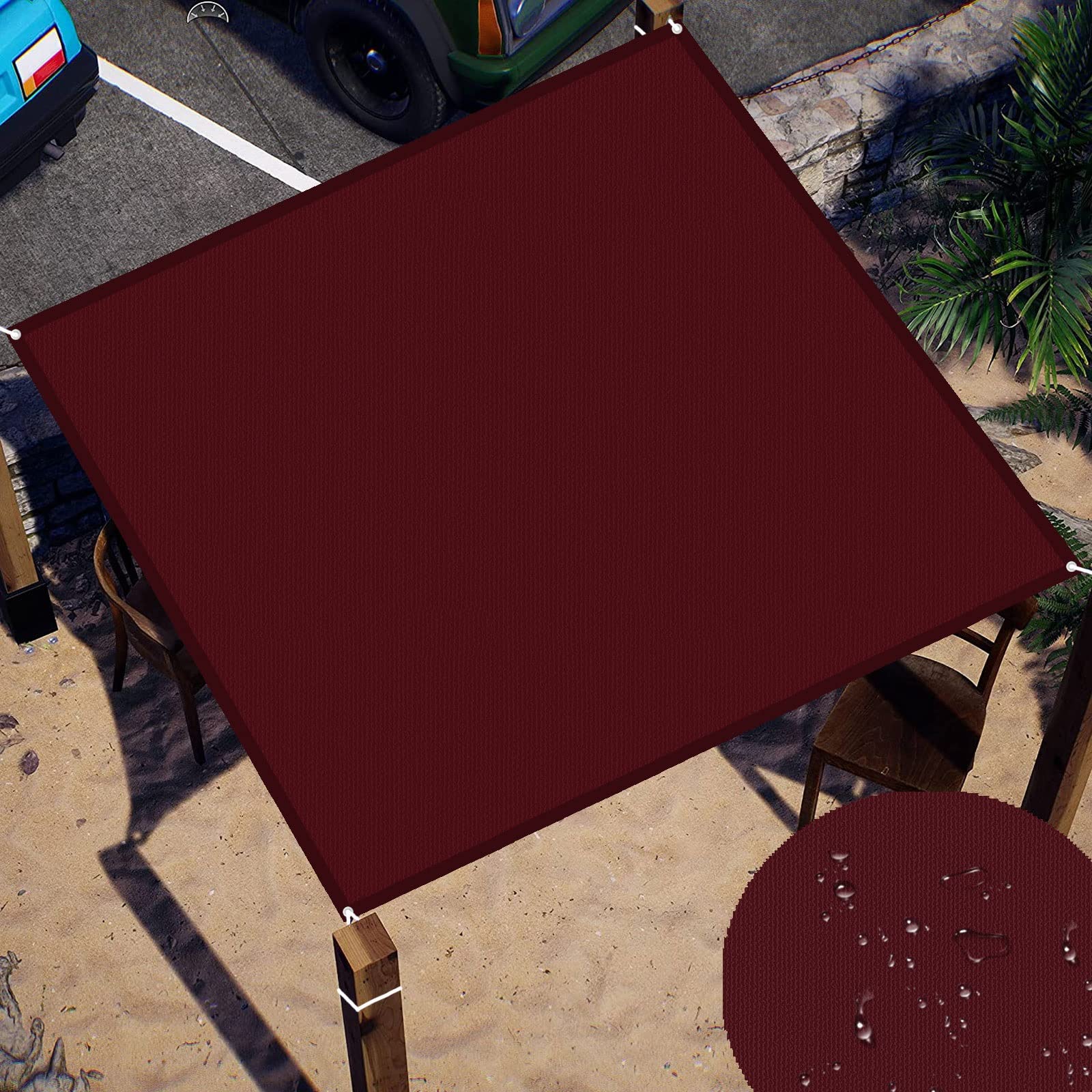 Voile d'ombrage de jardin vin rouge pour créer un coin d'ombre frais