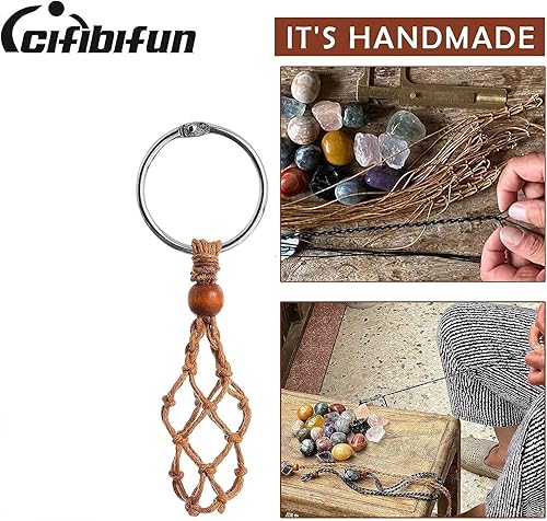 Miniatura 4 de CIFIBIFUN Llavero de cristal hecho a mano, botella de deseos de cristales naturales, bolsa de cuerda, protección Fengshui con encanto curativo