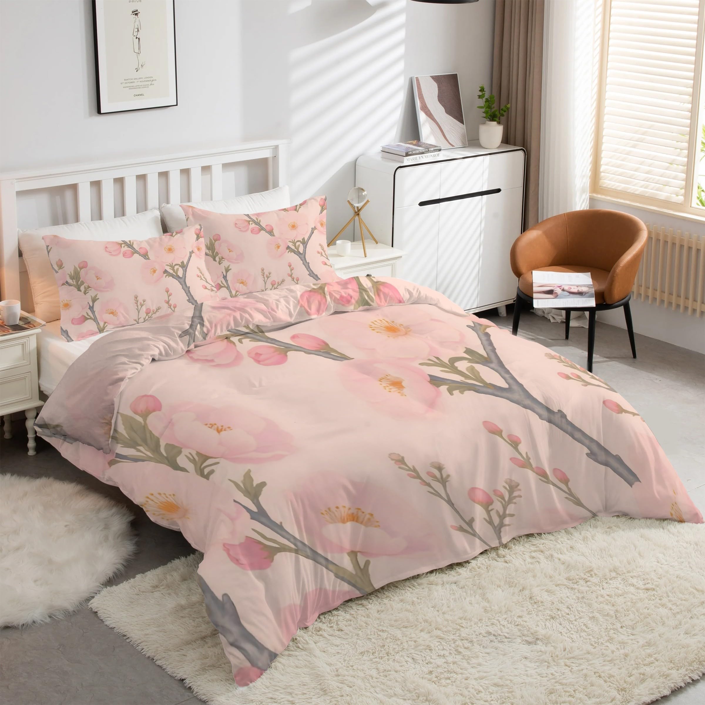 Housse de Couette 220x240 PêchesPlantes kK5987 pour stopper la couette qui glisse du lit