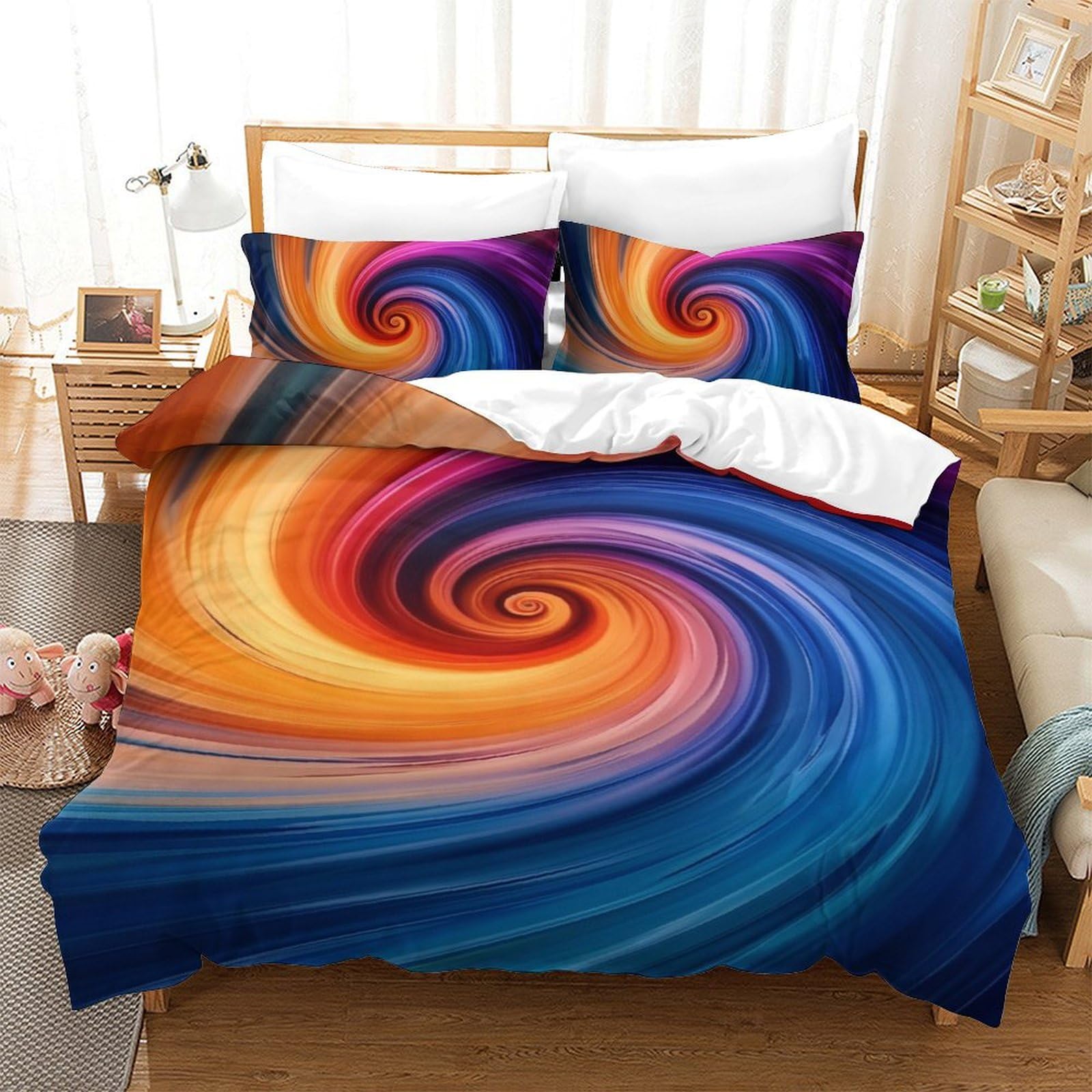 Sets de housses de couettes vertige 3D en microfibre super douce haut de gamme pour lit simple