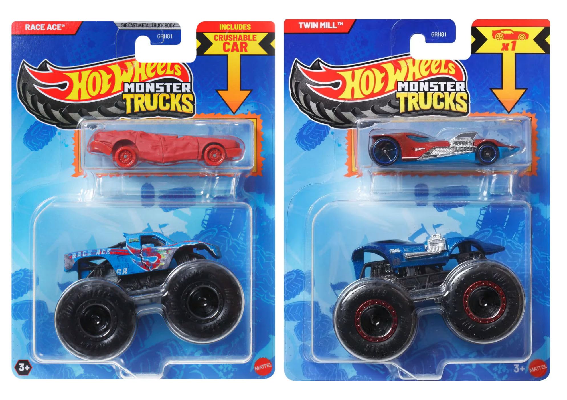 Amazon.com: Hot Wheels Monster Trucks Set of 8 with Bonus Cars