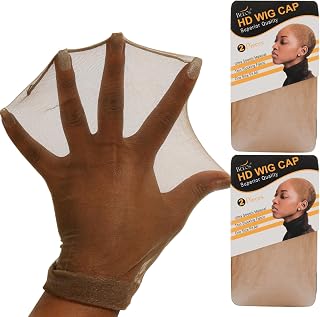 BEEOS Dark Brown Skinlike HD Wig Caps for Women - 4 Pack Invisible Ultra-Thin Stretchy Stocking Caps for Lace Front Wigs