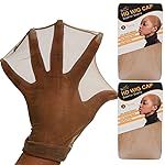 BEEOS Dark Brown Skinlike HD Wig Cap for Women, 4 Pieces Invisible Ultra-thin Stretchy Stocking Caps for Lace Front Wigs