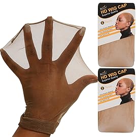 BEEOS Dark Brown Skinlike HD Wig Cap for Women, 4 Pieces Invisible Ultra-thin Stretchy Stocking Caps for Lace Front Wigs