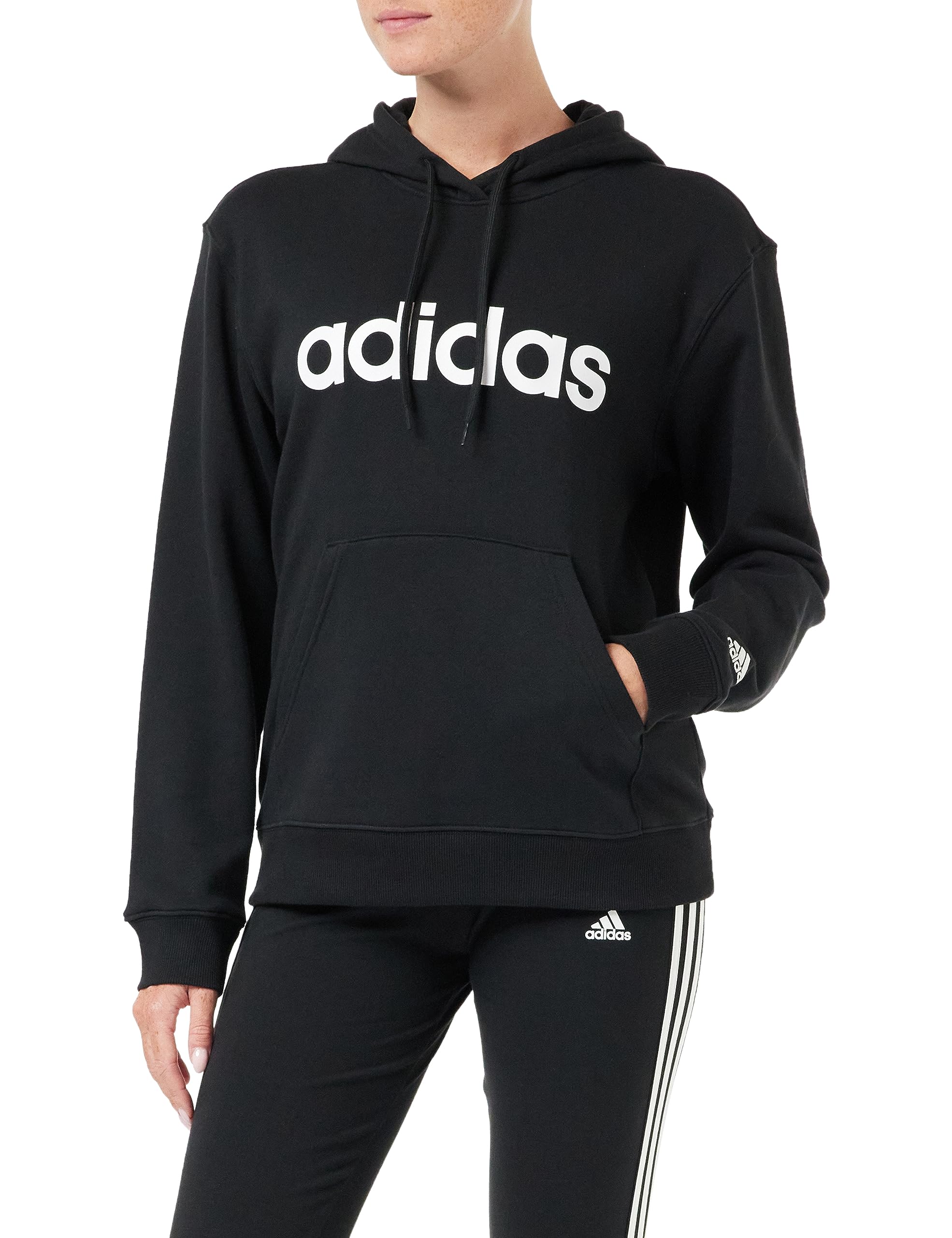 Adidas Women Sweatshirts | W Lin Ft Hd | Black | in black