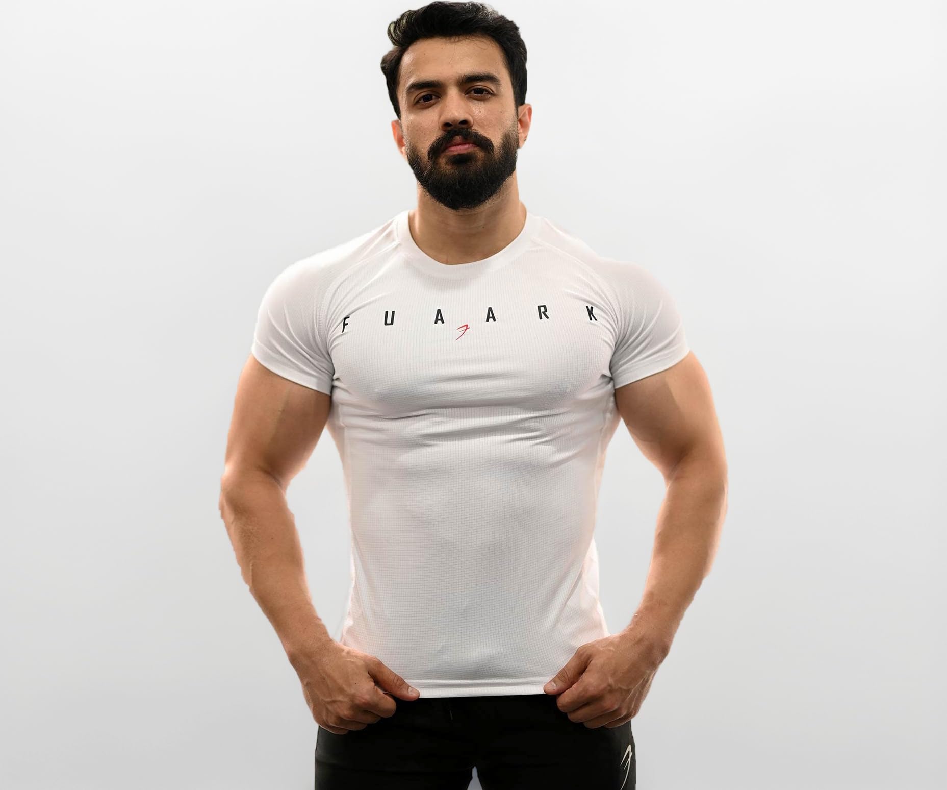 FUAARK Men's Round Neck Slim fit Gym & Active wear Sports T-Shirt for Workout & Casual Wear