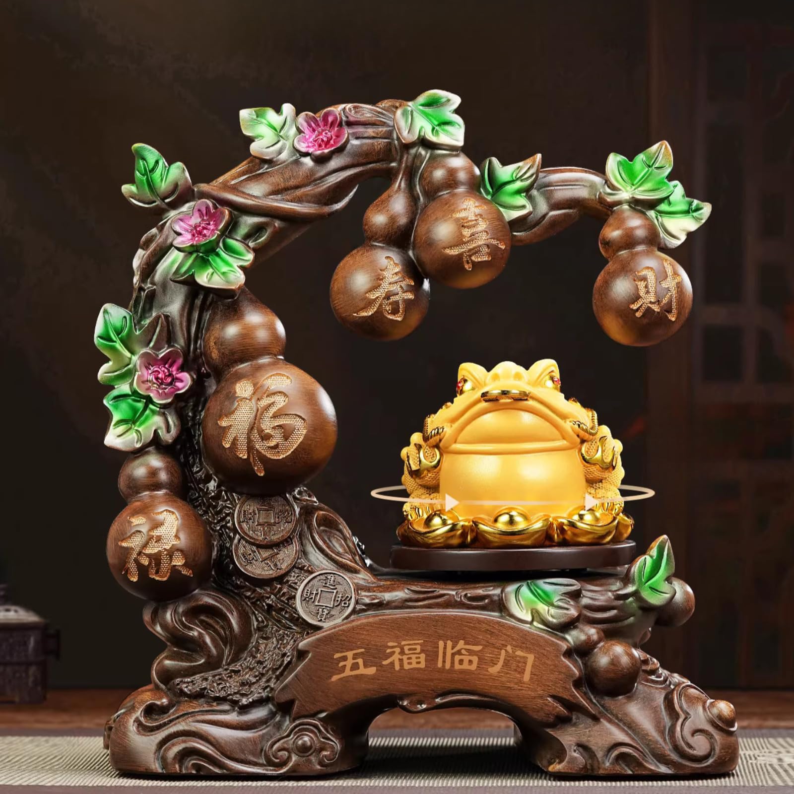 Aottsd Red Litchi Statue Resin Auspicious Lucky Desktop Home Decor 23Cm