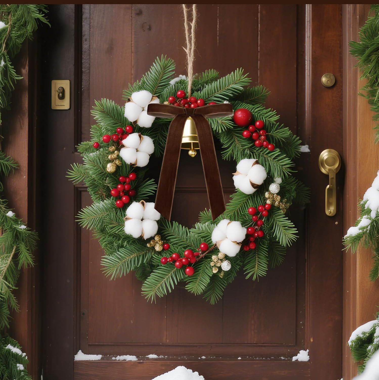 24Pcs Christmas Velvet Bows for Tree, Vintage Ribbon Bows Ornaments for Garland Wreath Gift Wrapping Treat Bag Bakery Candy Bags DIY Crafts Holiday Decor (Deep Brown, 5" x 7", Width of 1") - Image 5