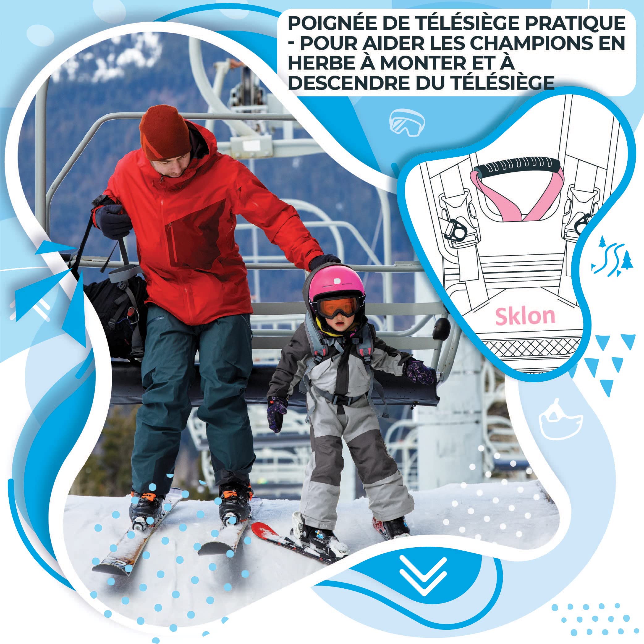 Harnais De Ski Enfant Réglable Avec Laisse - Pour Snowboard Patinage Débutants Garçons Filles
