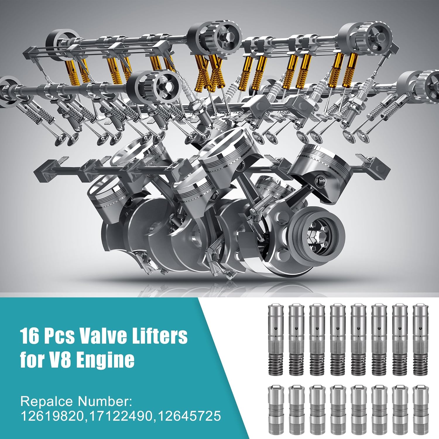 X AUTOHAUX 1 Set Active Fuel Management Valve Hydraulic Roller Lifters for Chevy Avalanche 5.3L 6.0L 2007-2012 No.12619820/17122490