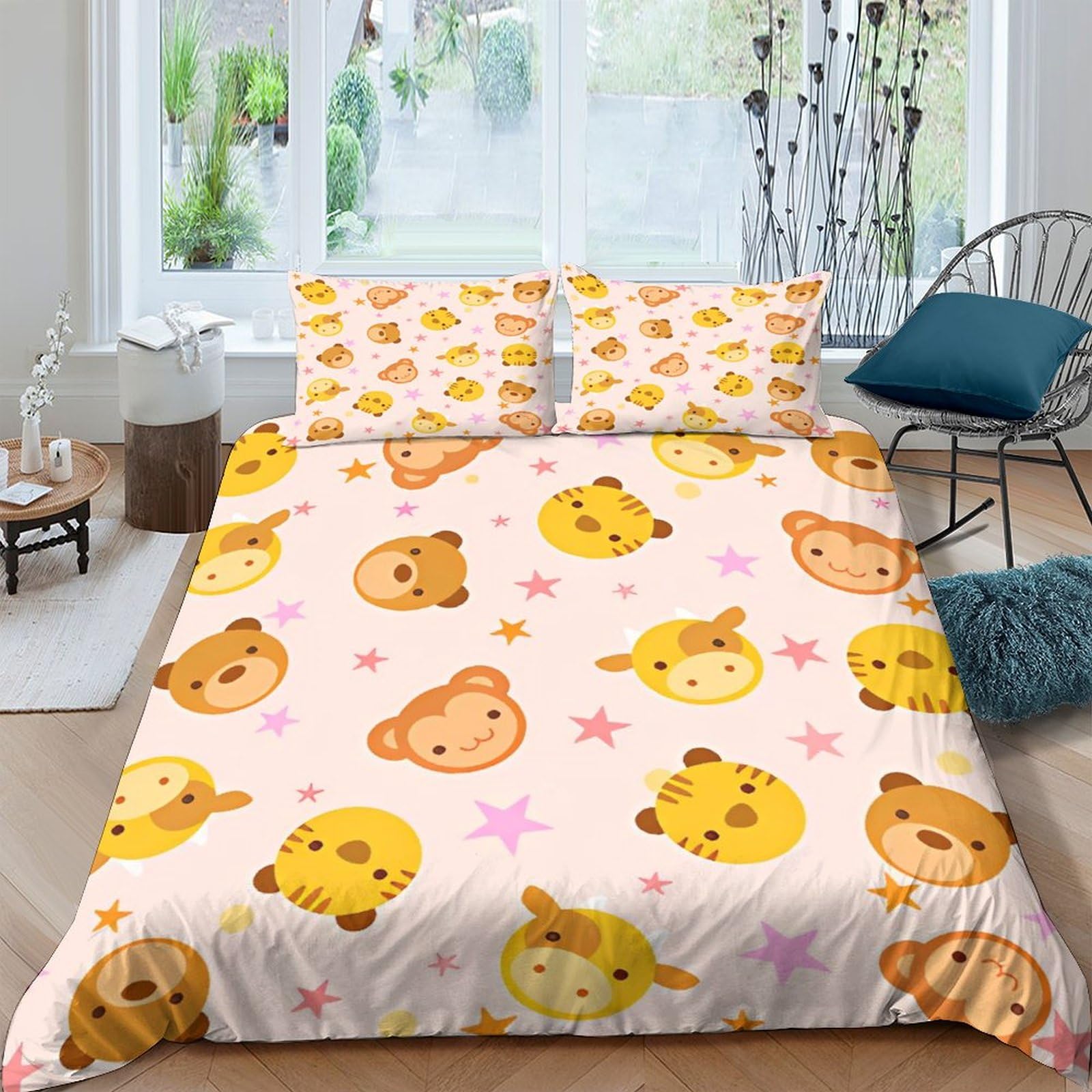 Funda nórdica antiarrugas con cremallera juego de ropa de cama mono 3D