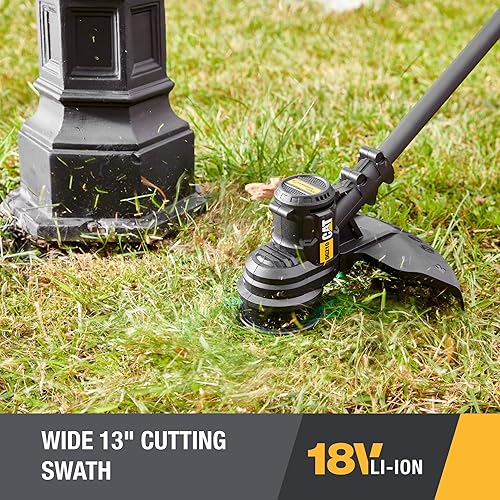 Miniatura 4 de Cat DG210 - Cortadora de hilo sin escobillas de 18 V de 13 pulgadas, inalámbrica con alimentación de doble línea, bordeadora con diseño