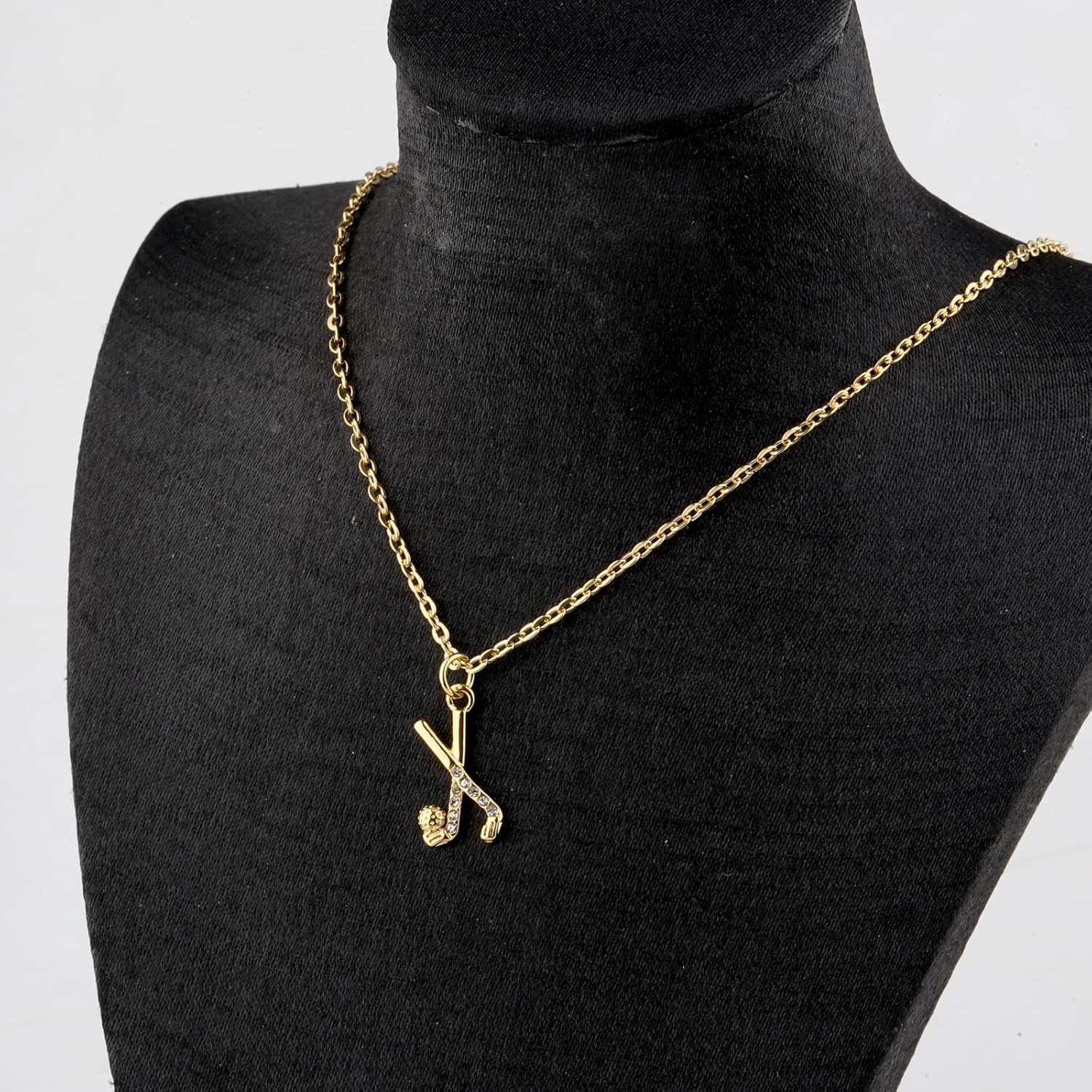 UJIMS Golf Necklace for Women Golf Player Gifts Golf Club Jewelry Golf Gifts for Golfers Golf Lover Golf Team Coach Gift (GoldGolfNecklace) - Image 2