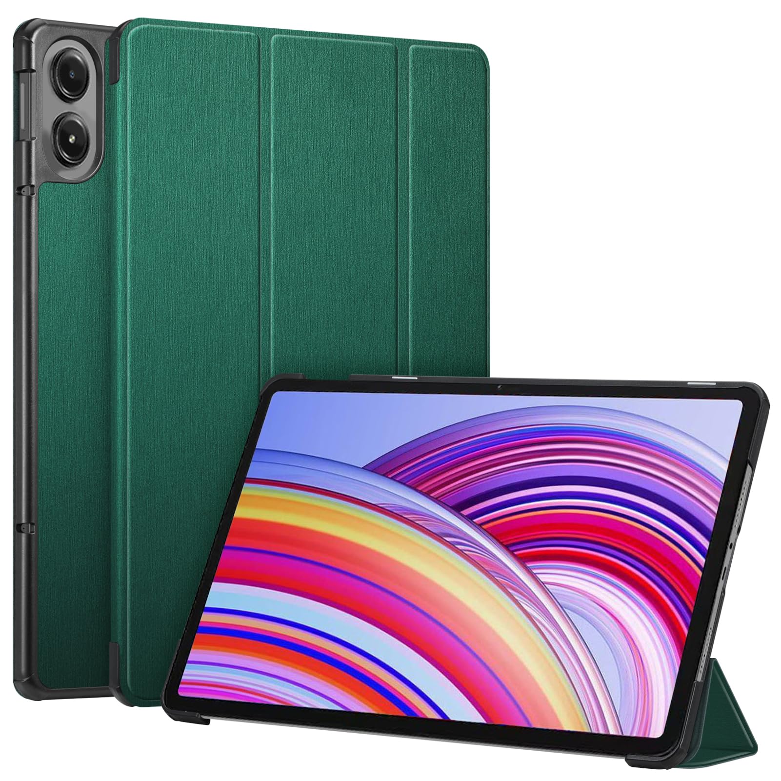 Fintie Hülle für Xiaomi Redmi Pad Pro 12.1 Zoll 2024 - Ultra Schlank Superleicht Kunstleder Schutzhülle Cover mit Auto Schlaf/Wach Funktion (Dunkelgrün)