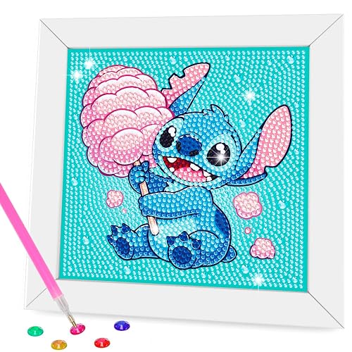 Diamond Art Kits for Kids - Crafts for Girls 8-12 - Diamond Art Painting with Wooden Frame - Arts and Crafts for Kids Ages 4-6 8-10 - GEM Art Supplies for Adult Beginners Home Wall Decor Gifts