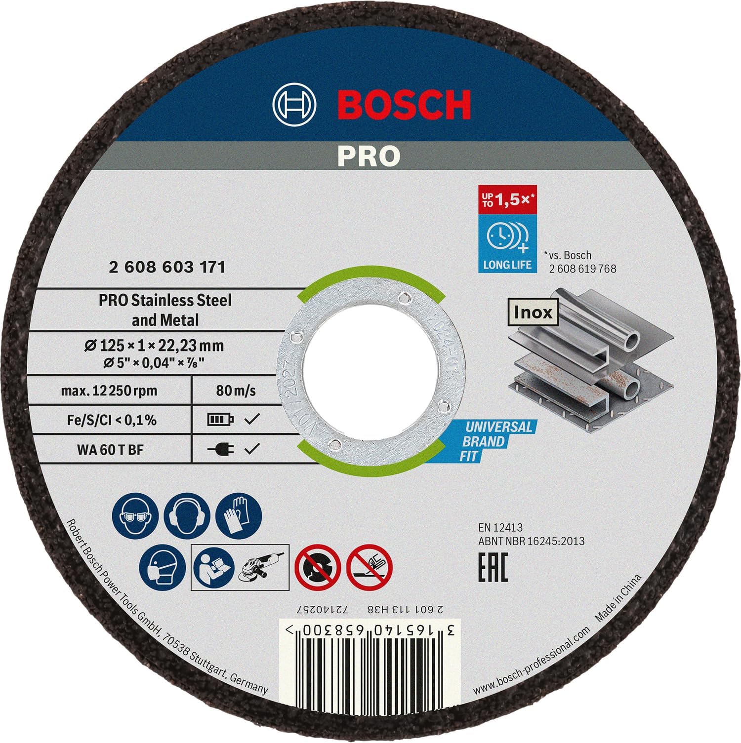Bosch 10x PRO Inox/Metal Bonded Cut Disc Long Life 22.23mm