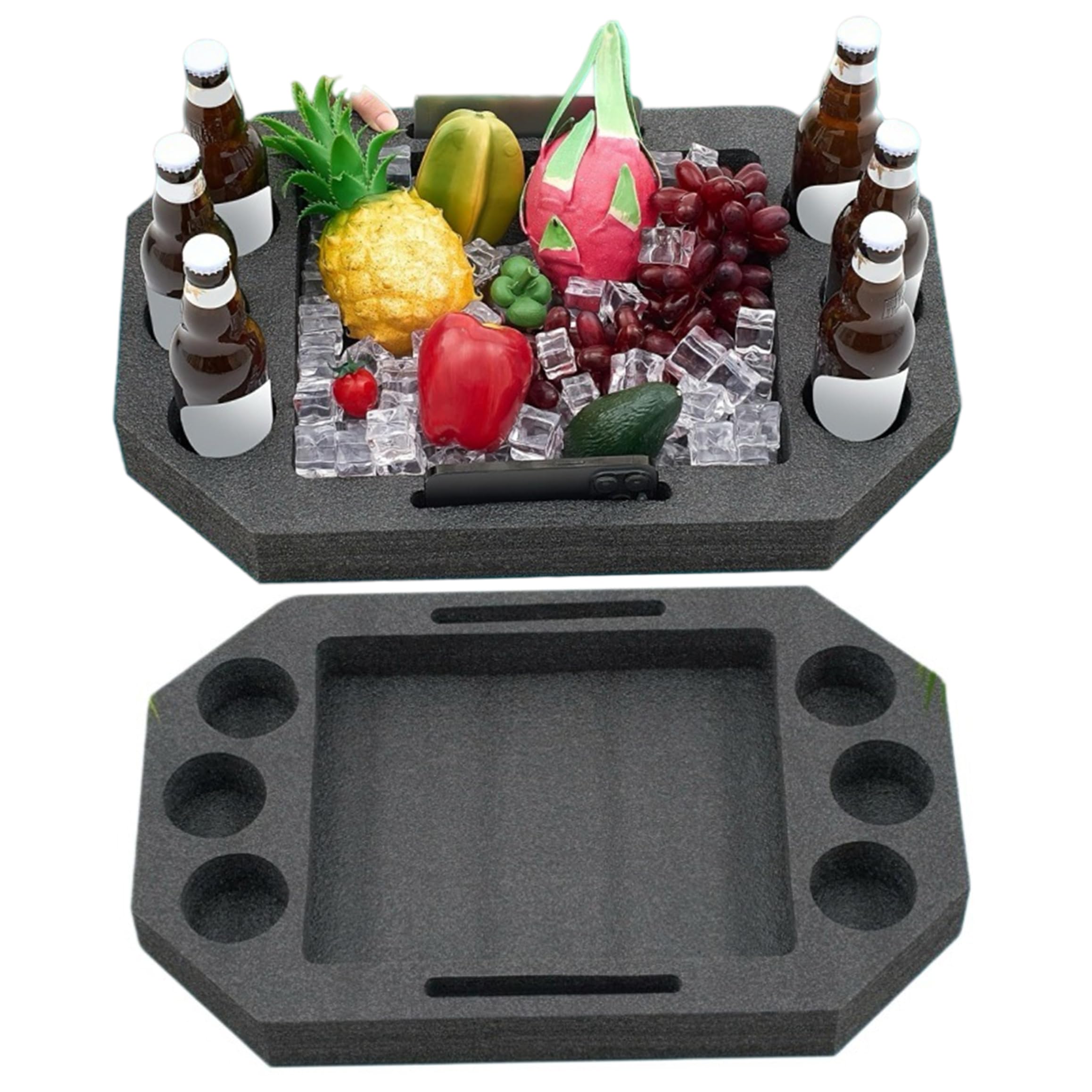 Table Flottante pour Piscine, 2 pièces, avec Porte-gobelets, Porte-gobelets flottants de 15 Pouces