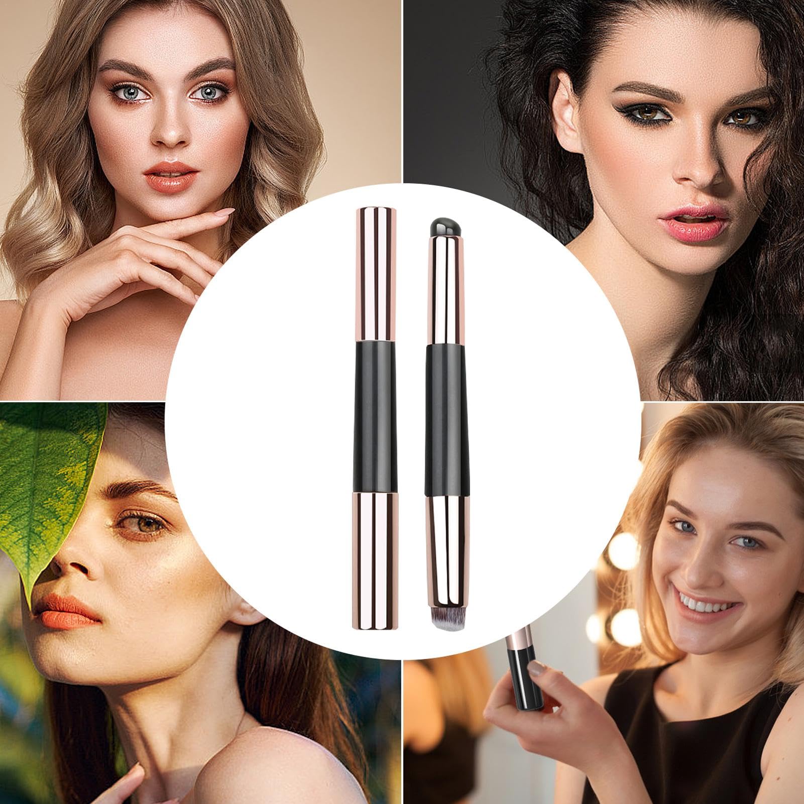 Pennello per trucco in silicone, applicatore per rossetto - Pennello per olio labbra portatile testa tonda | Pennello multiuso per olio labbra in silicone con coperchio, applicatore per trucco dop
