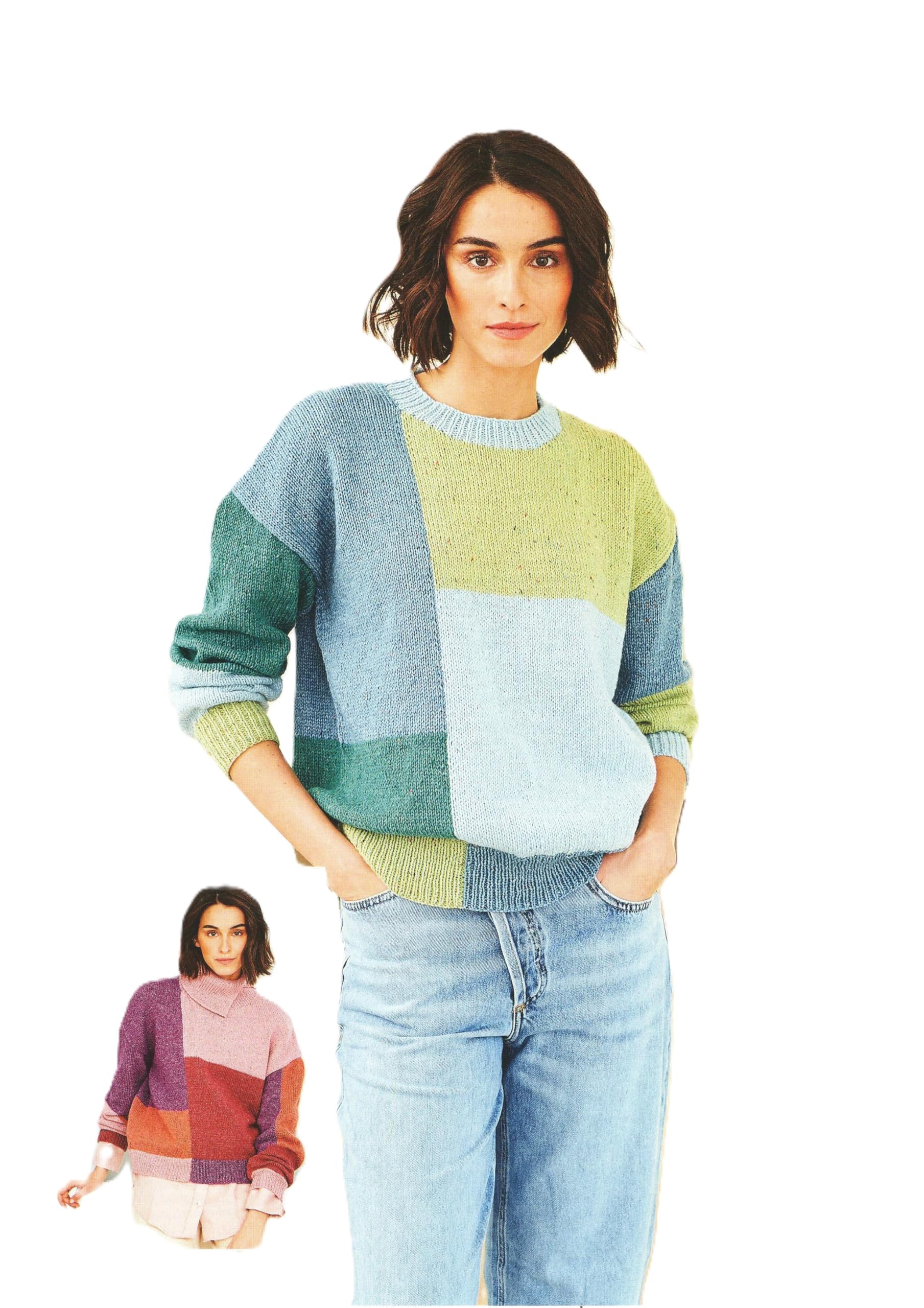 Stylecraft 10060 Adult DK Sweaters Knitting Pattern, Muklticoloured