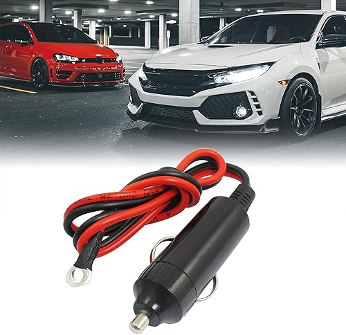 Miniatura 2 de Uxcell, pulsador encendedor de cigarrillos, negro, para auto, DC 12 v