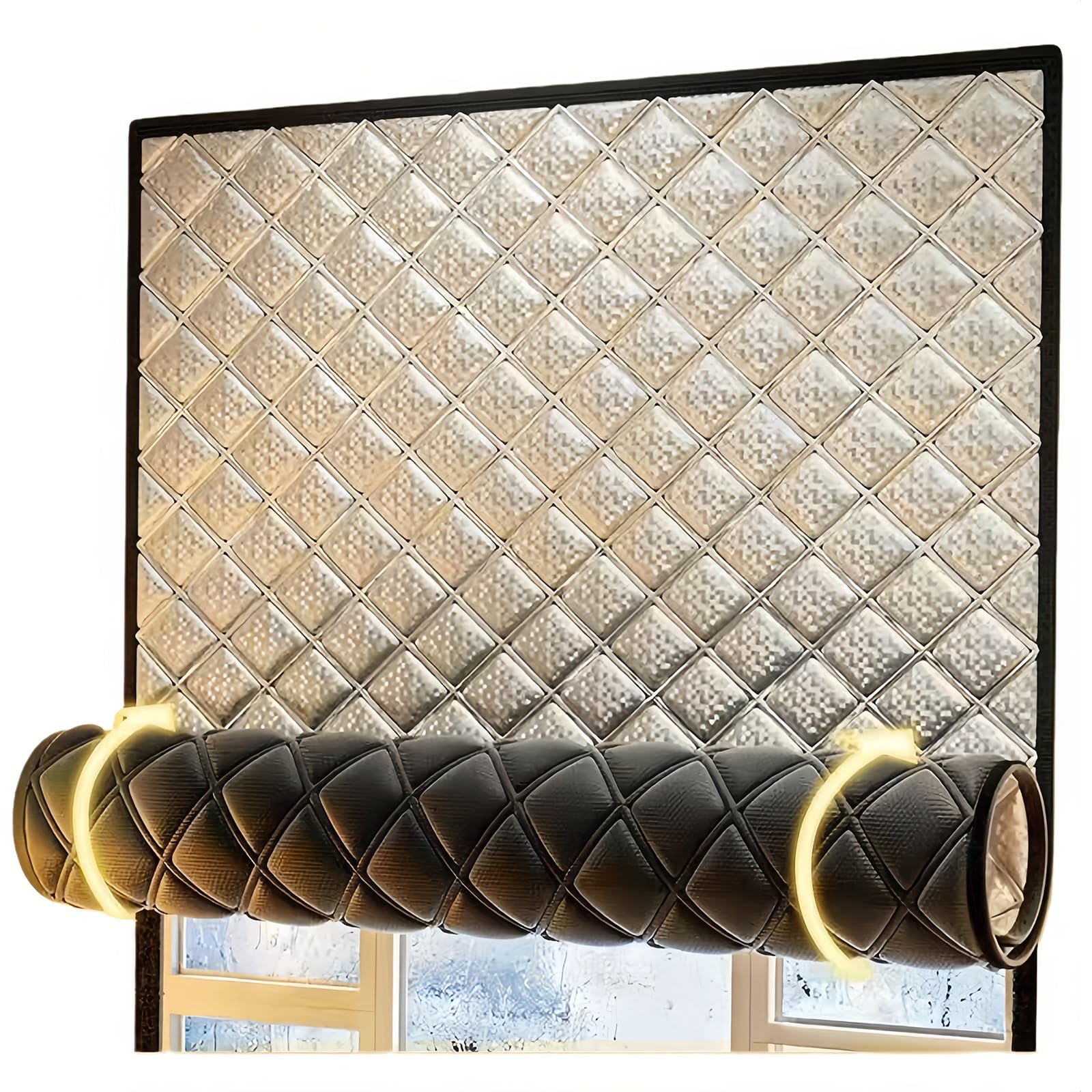 Aislamiento De Ventana De Invierno, Funda De Ventana Aislada, Relleno De Tela Oxford Y Algodón Engrosado, A Prueba De Viento(100x120cm)