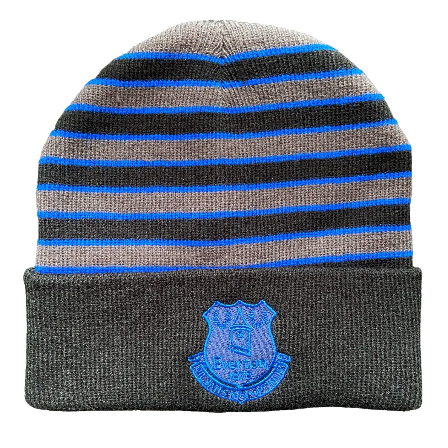Everton Official Striped Bronx Hat - Black Charcoal Blue