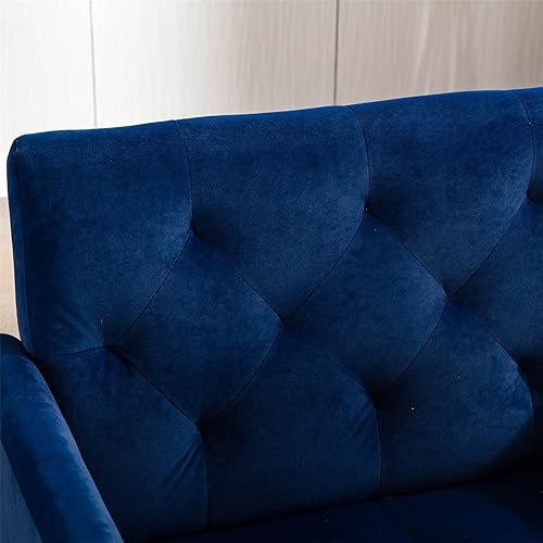 Miniatura 7 de Silla decorativa moderna de terciopelo, sala de estar, dormitorio, sofá individual (con pies de metal dorado), asiento de reposabrazos de TV,