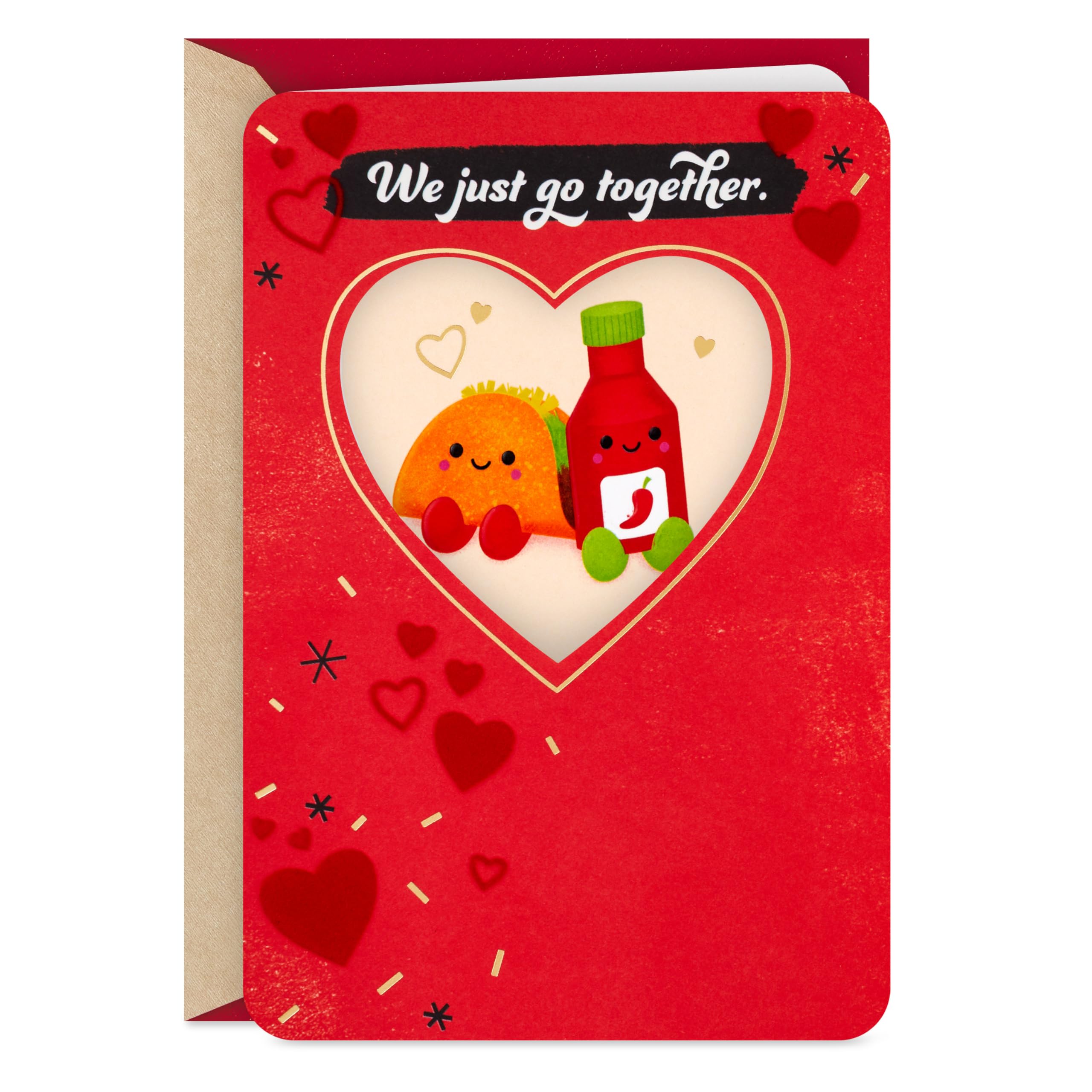 Hallmark Better Together Romantic Valentine's Day Card (Taco and Hot Sauce) for Husband, Wife, Boyfriend, Girlfriend โ image 1