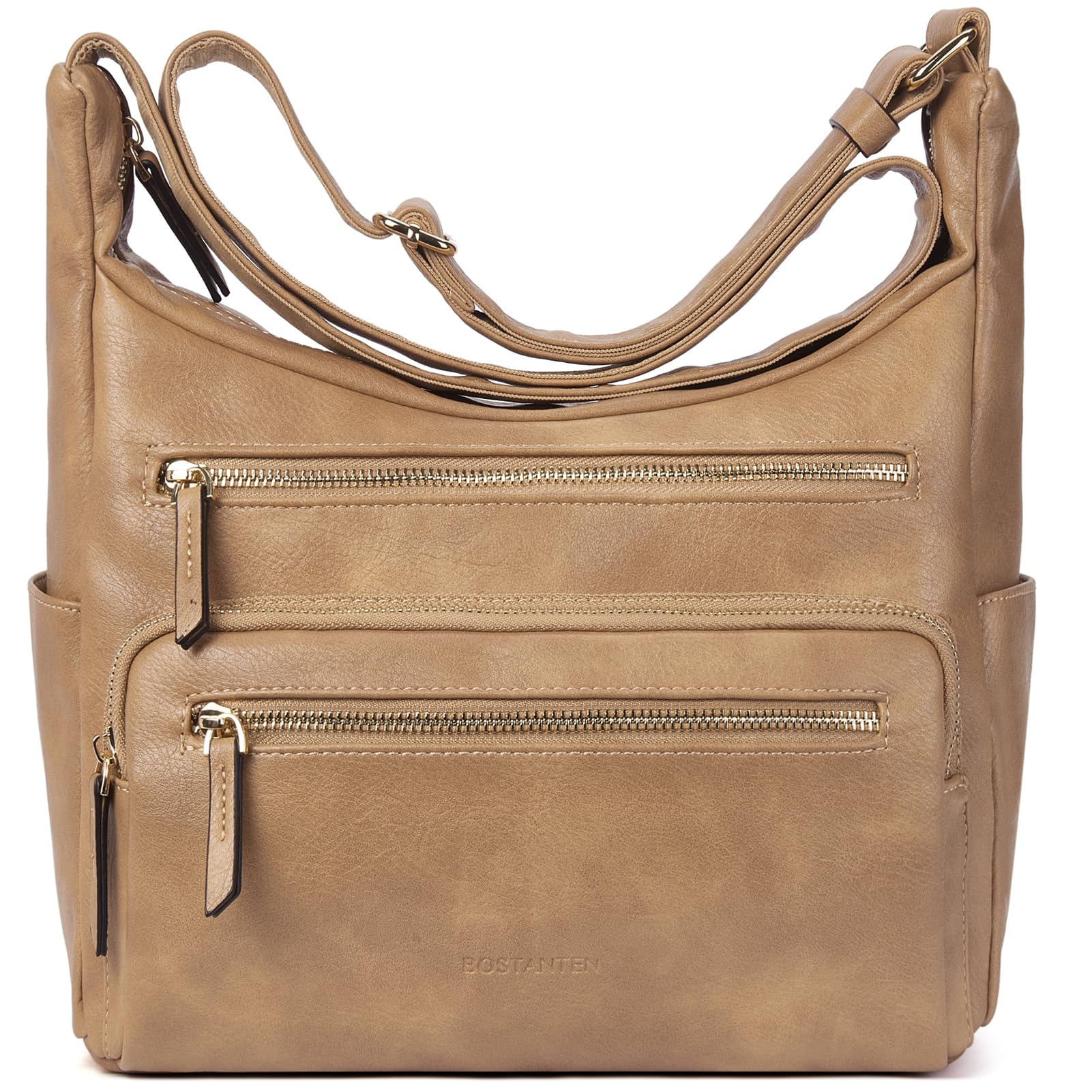 BOSTANTENWomen's Shoulder Bag, Medium Size, PU Leather Crossbody Shoulder Bag, Shoulder Bag, Handbag, Women's Shoulder Bag, Elegant, light brown, M, Retro