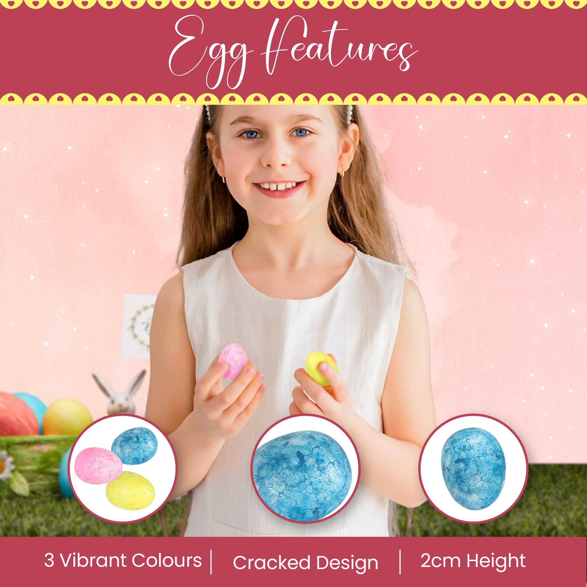 Easter Bonnet Decorations with Fluffy Yellow Chicks, Colourful Polystyrene Eggs, White Rabbits - Image 4