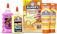Elmer's Butter Slime Kit with Glow-in-the-Dark & Glitter Glue - Safe Activator for Kids Slime Making Fun